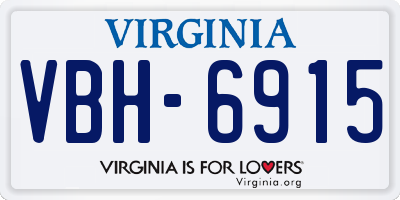 VA license plate VBH6915