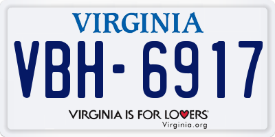VA license plate VBH6917