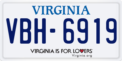 VA license plate VBH6919