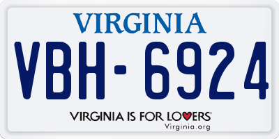 VA license plate VBH6924
