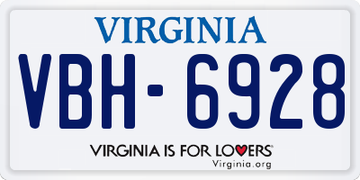 VA license plate VBH6928
