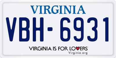 VA license plate VBH6931