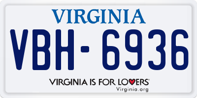 VA license plate VBH6936