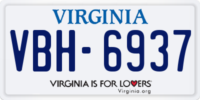 VA license plate VBH6937