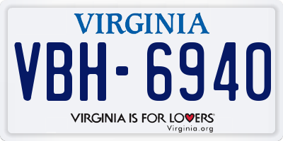 VA license plate VBH6940