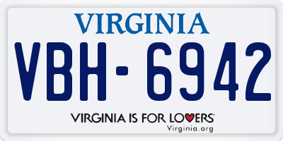 VA license plate VBH6942