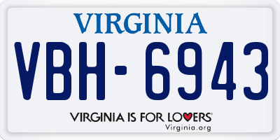 VA license plate VBH6943