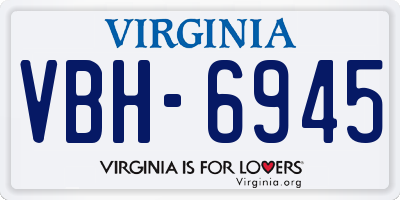 VA license plate VBH6945