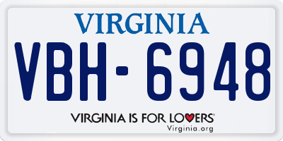 VA license plate VBH6948
