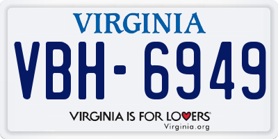 VA license plate VBH6949