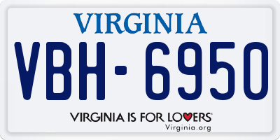 VA license plate VBH6950