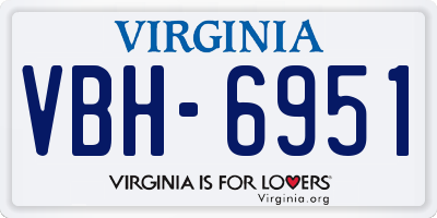 VA license plate VBH6951