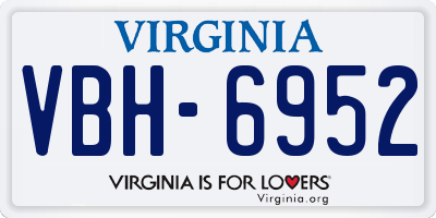 VA license plate VBH6952