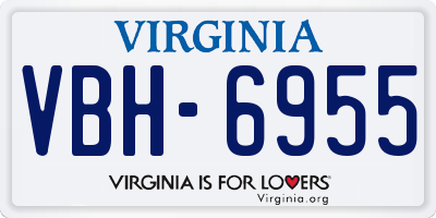 VA license plate VBH6955
