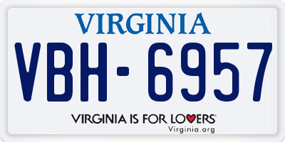 VA license plate VBH6957