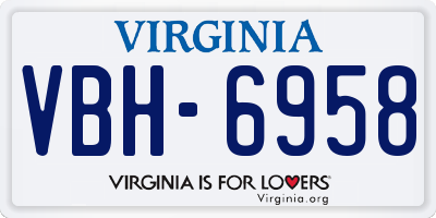 VA license plate VBH6958