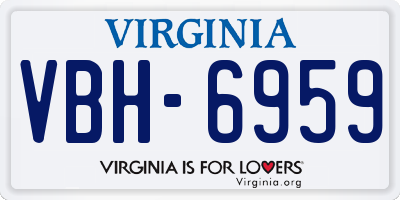 VA license plate VBH6959