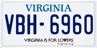 VA license plate VBH6960