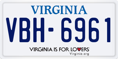 VA license plate VBH6961