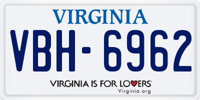 VA license plate VBH6962