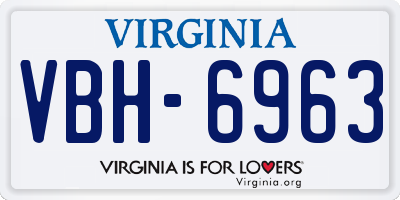 VA license plate VBH6963