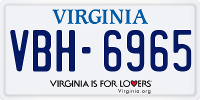 VA license plate VBH6965