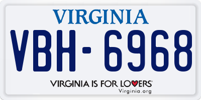 VA license plate VBH6968