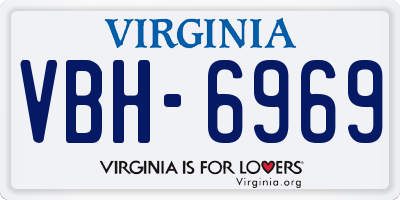 VA license plate VBH6969