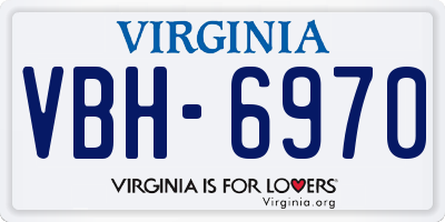 VA license plate VBH6970