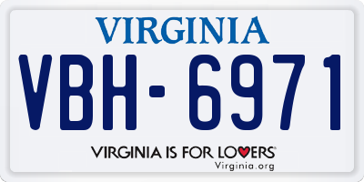 VA license plate VBH6971