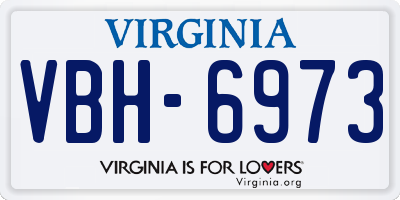 VA license plate VBH6973