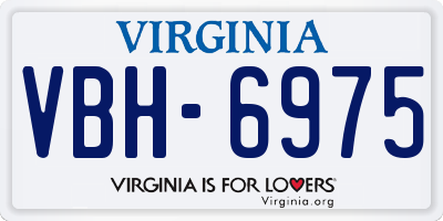 VA license plate VBH6975