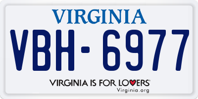 VA license plate VBH6977