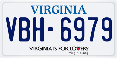 VA license plate VBH6979