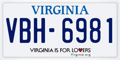 VA license plate VBH6981