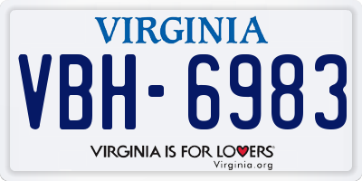 VA license plate VBH6983
