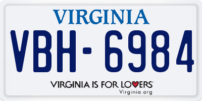 VA license plate VBH6984