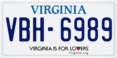 VA license plate VBH6989
