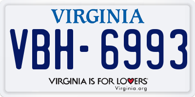 VA license plate VBH6993