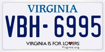 VA license plate VBH6995