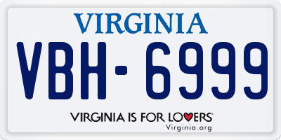 VA license plate VBH6999
