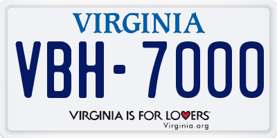 VA license plate VBH7000