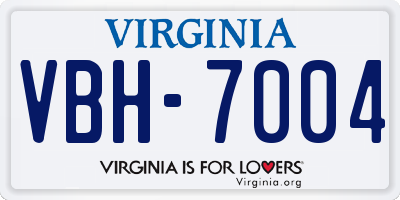 VA license plate VBH7004