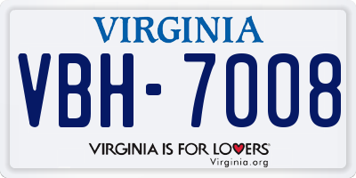 VA license plate VBH7008
