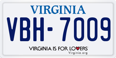 VA license plate VBH7009