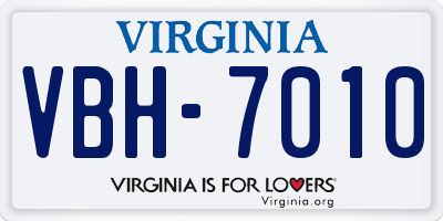 VA license plate VBH7010
