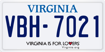 VA license plate VBH7021