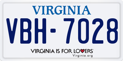 VA license plate VBH7028