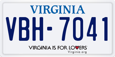 VA license plate VBH7041