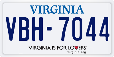 VA license plate VBH7044